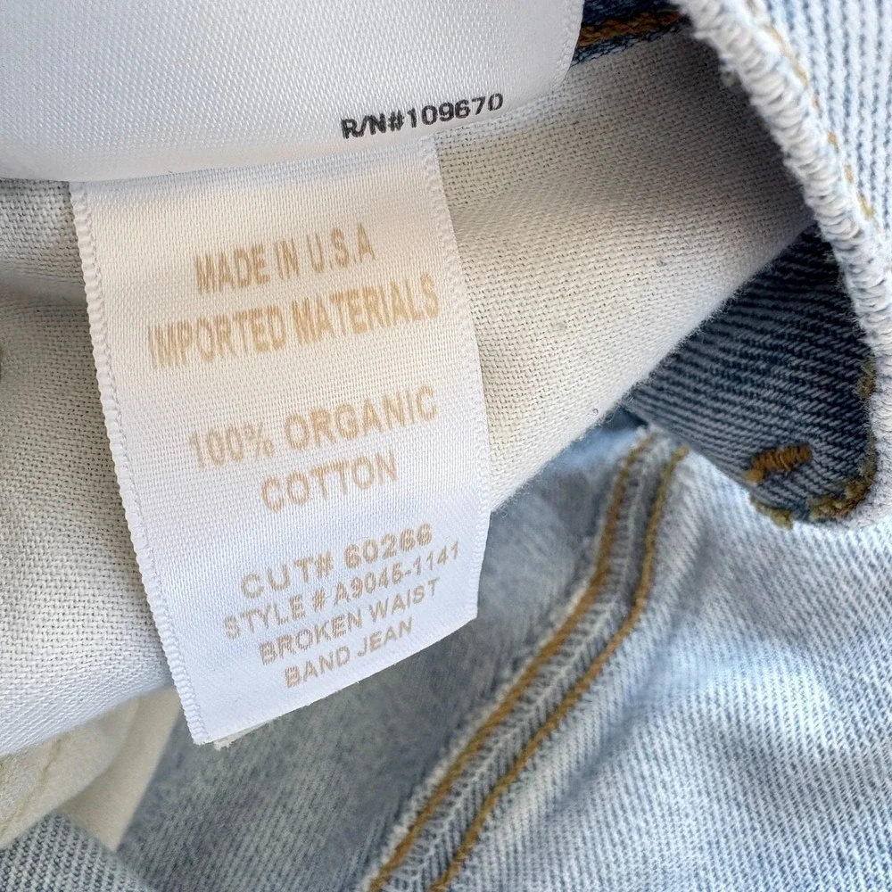 AGolde Broken Waistband Jeans Women Size 34 Blue Light Wash New - Picture 14 of 14